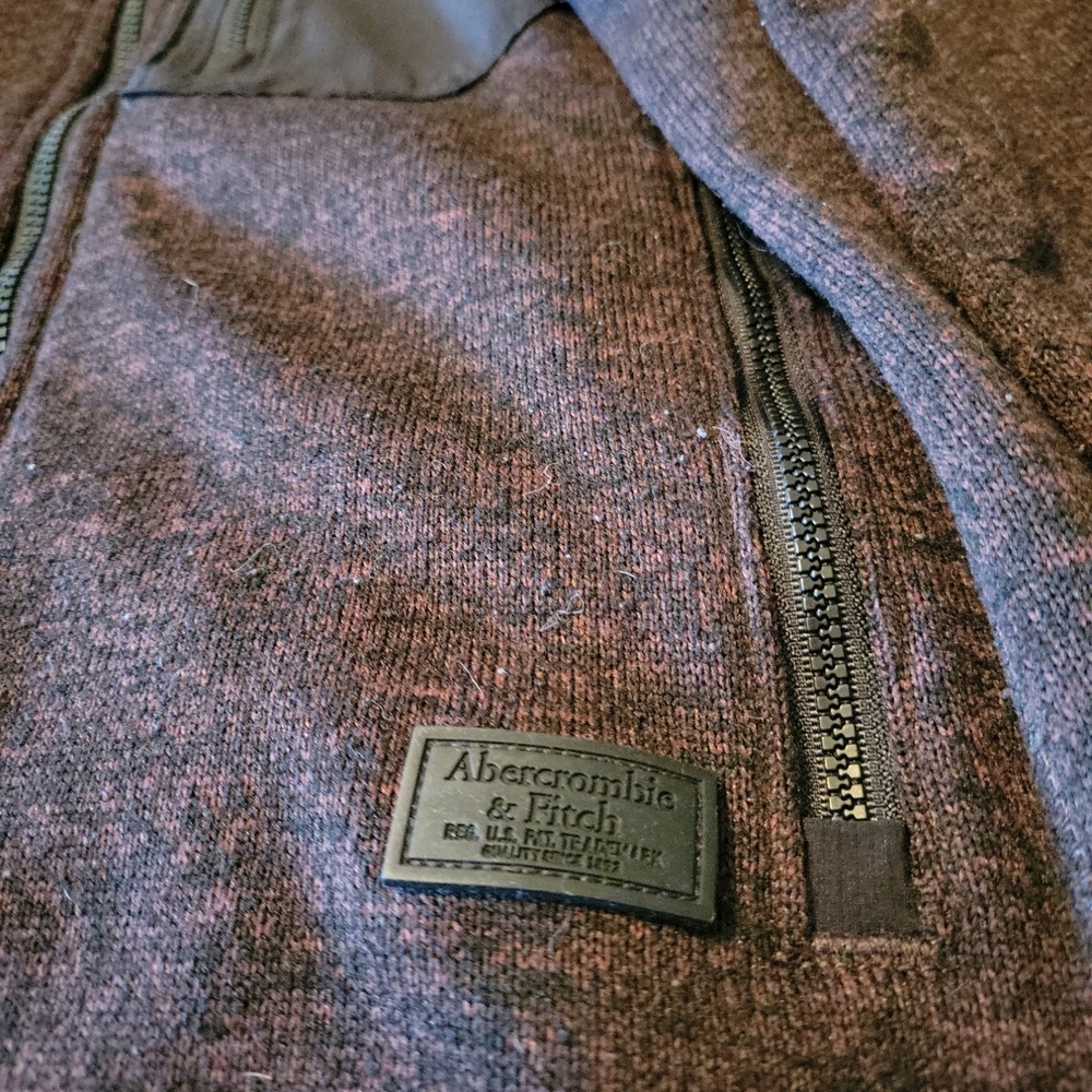 Abercrombie & Fitch Red and Black Zip-Up Hoodie - Picture 3 of 4